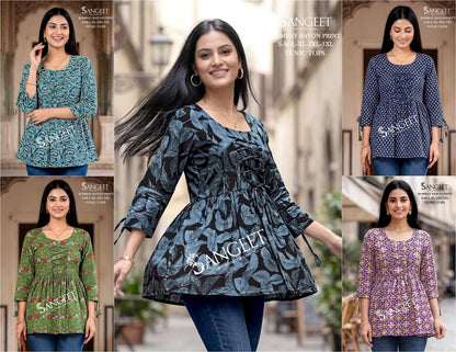 Tunics 2204 Sangeet Bombay Stylish Short Tops Wholesale Rate