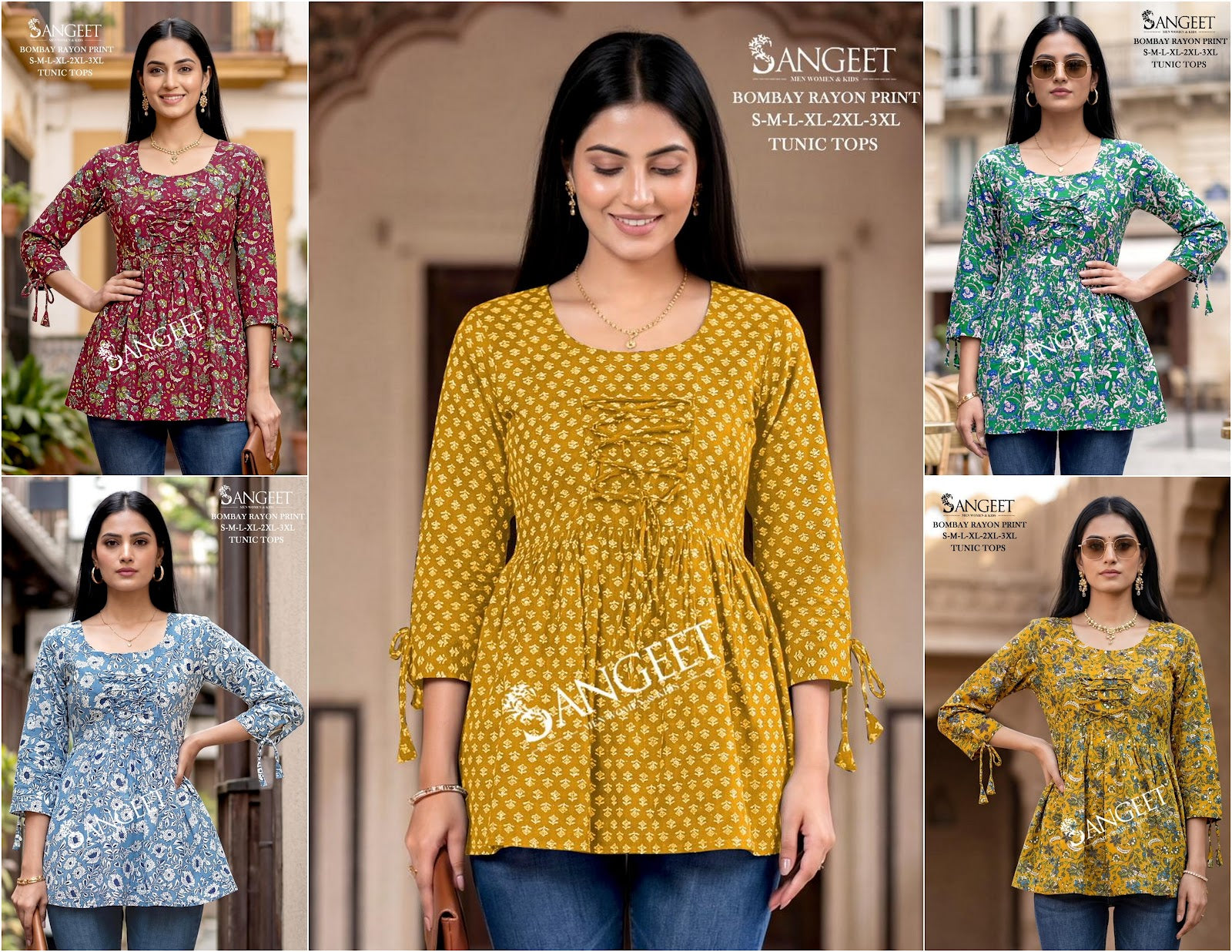Tunics 2204 Sangeet Bombay Stylish Short Tops Wholesale Rate