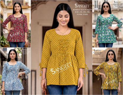 Tunics 2204 Sangeet Bombay Stylish Short Tops Wholesale Rate