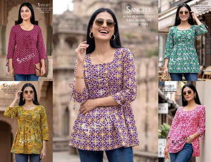 Tunics 2204 Sangeet Bombay Stylish Short Tops Wholesale Rate