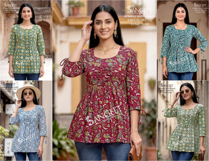 Tunics 2204 Sangeet Bombay Stylish Short Tops Wholesale Rate