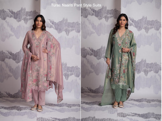 Turas Naariti Organza Pant Style Suits Wholesale Rate