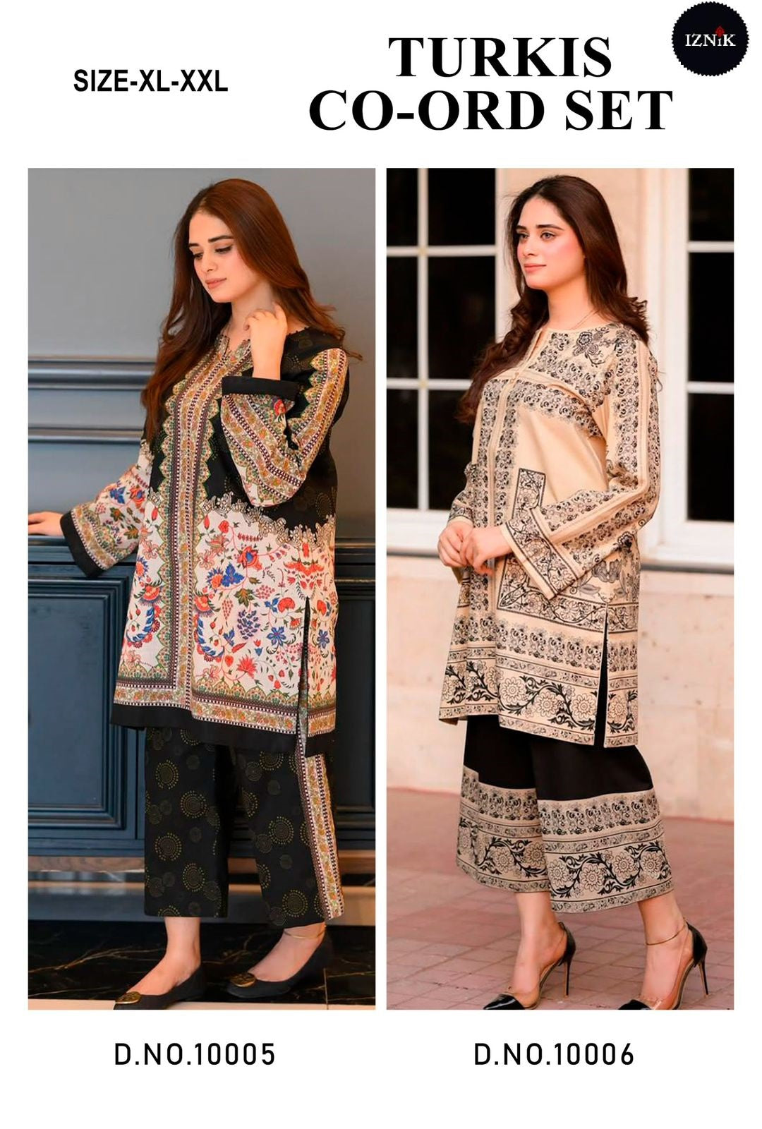 Turkis 10005-10006 Iznik Lawn Co Ord Set Wholesale Rate