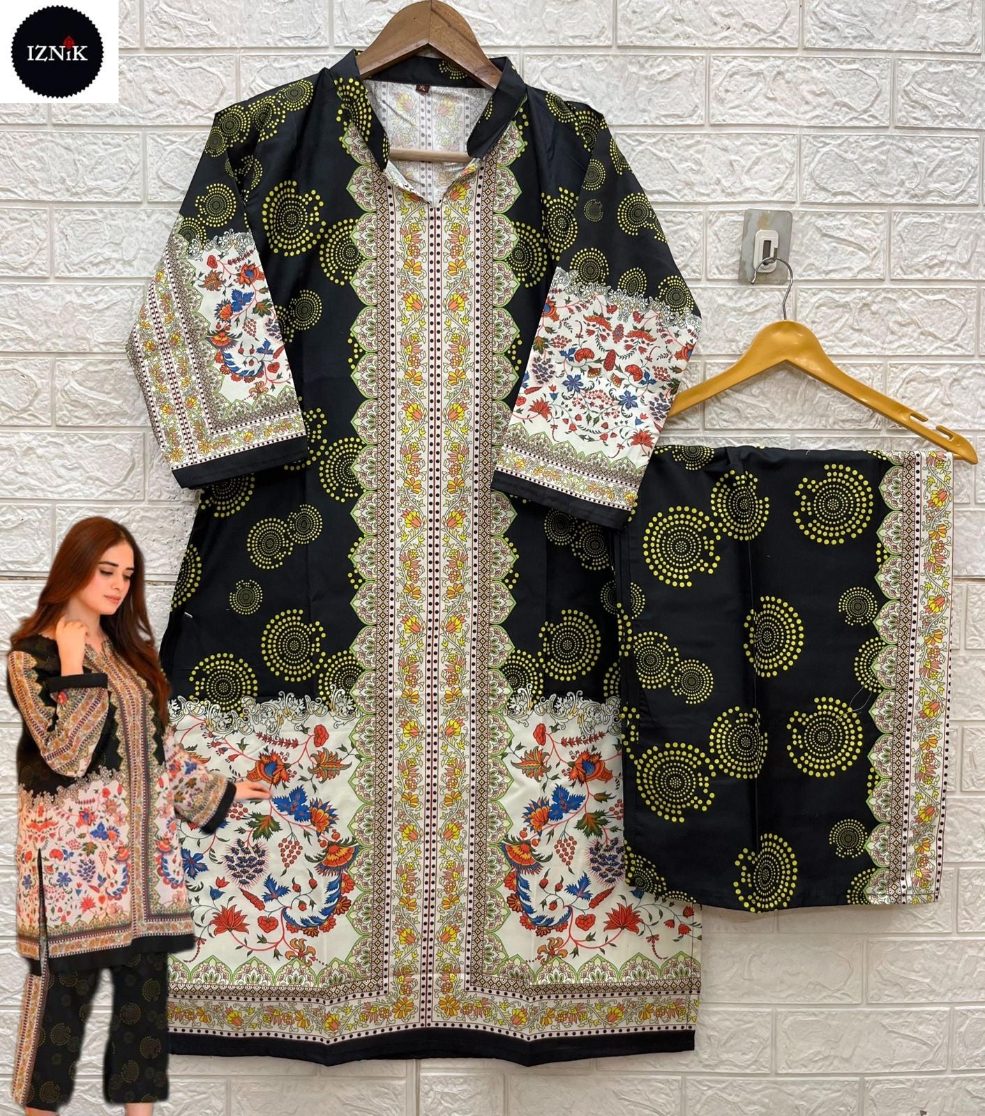 Turkis 10005-10006 Iznik Lawn Co Ord Set Wholesale Rate