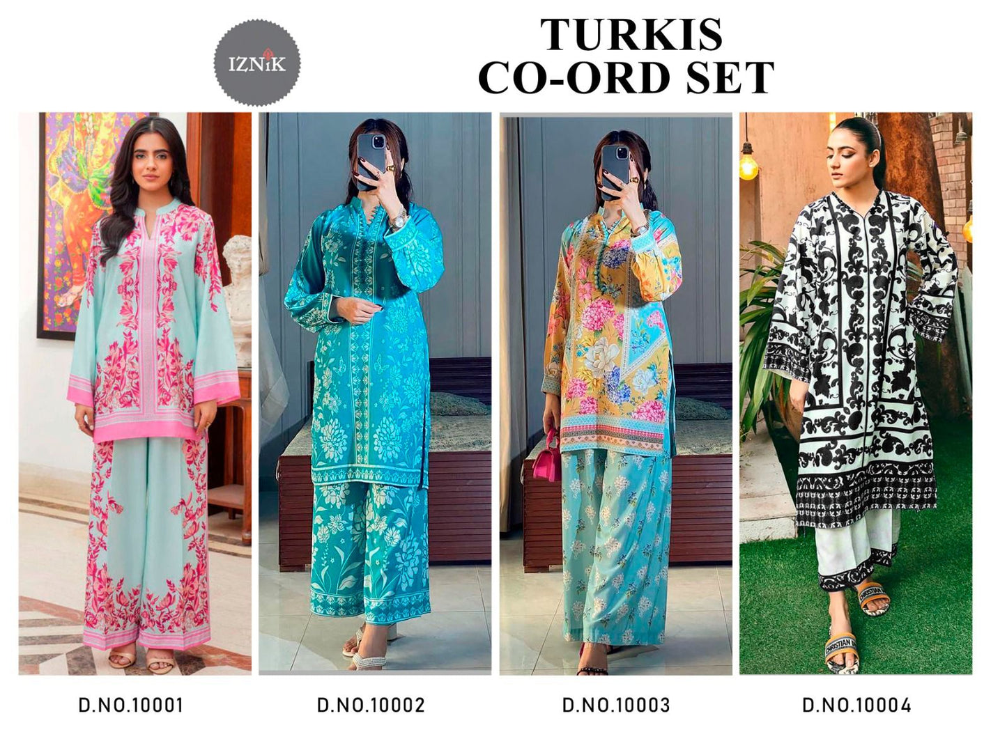 Turkis Karachi Iznik Lawn Co Ord Set Wholesaler India