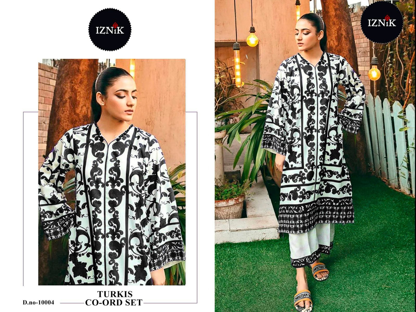 Turkis Karachi Iznik Lawn Co Ord Set Wholesaler India
