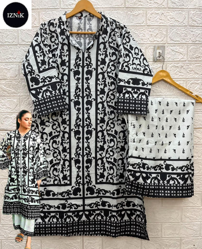 Turkis Karachi Iznik Lawn Co Ord Set Wholesaler India