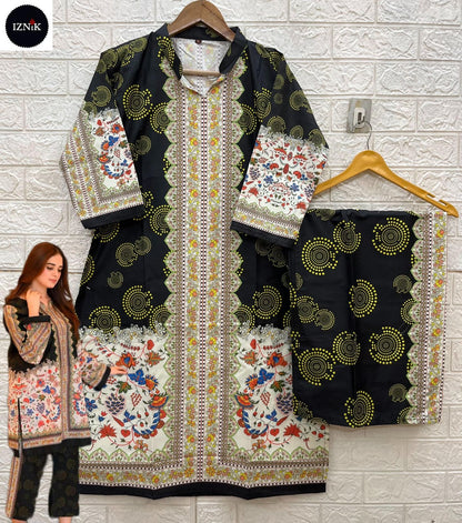 Turkis Karachi Print Iznik Lawn Co Ord Set Exporter Gujarat