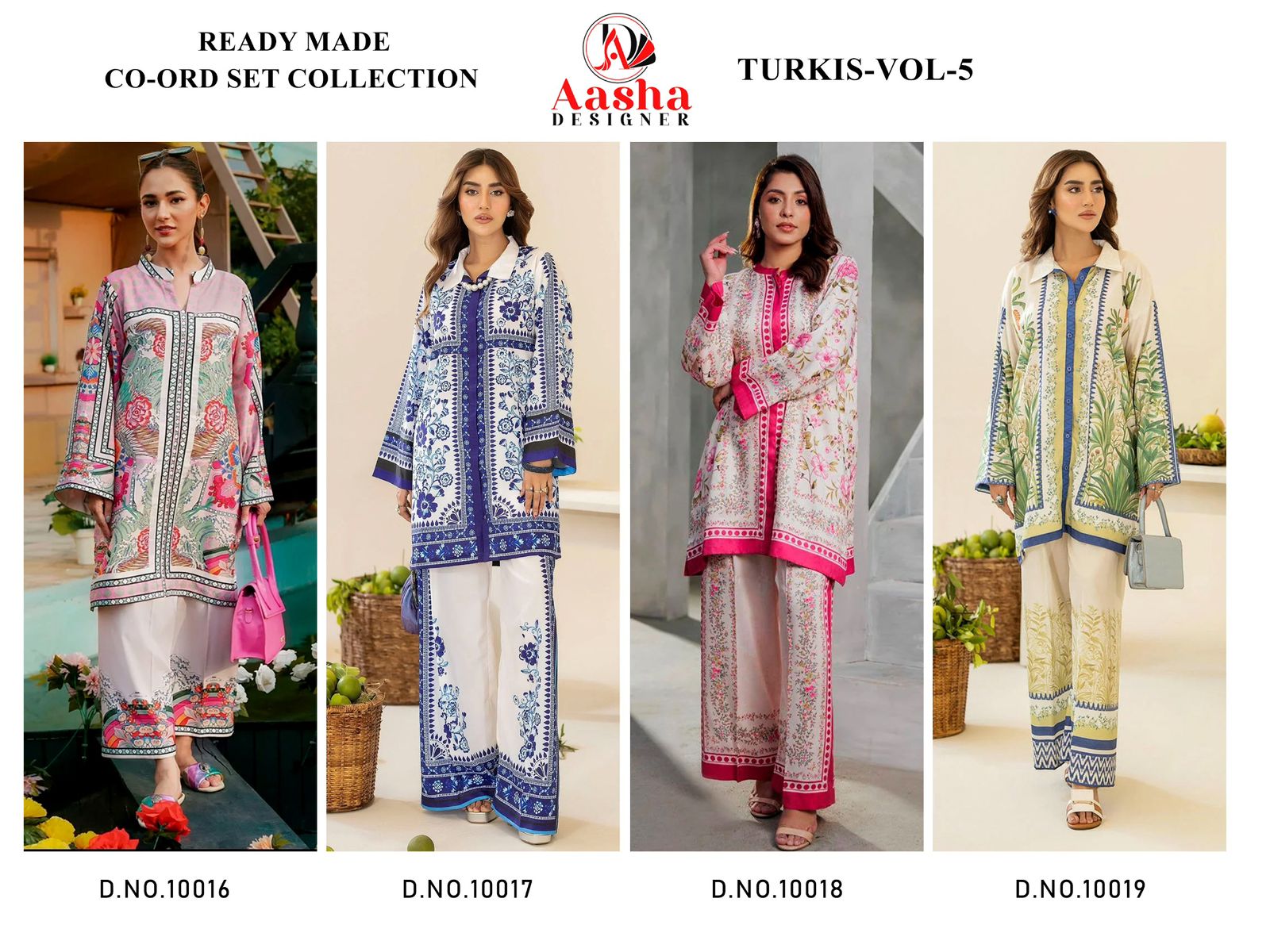 Turkis Vol 5 Karachi Aasha Designer Satin Co Ord Set Exporter Ahmedabad