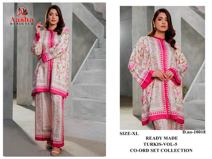 Turkis Vol 5 Karachi Aasha Designer Satin Co Ord Set Exporter Ahmedabad