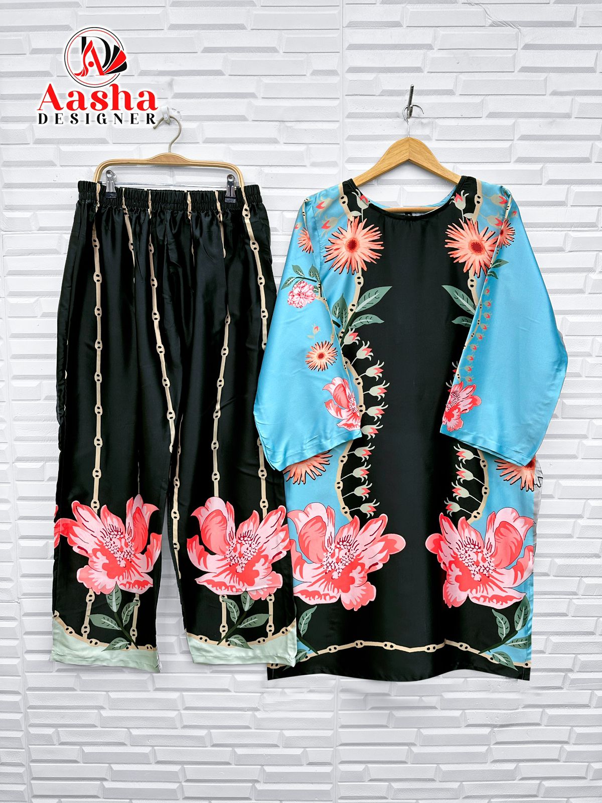 Turkis Vol 7 Karachi Aasha Designer Modal Co Ord Set Exporter Gujarat