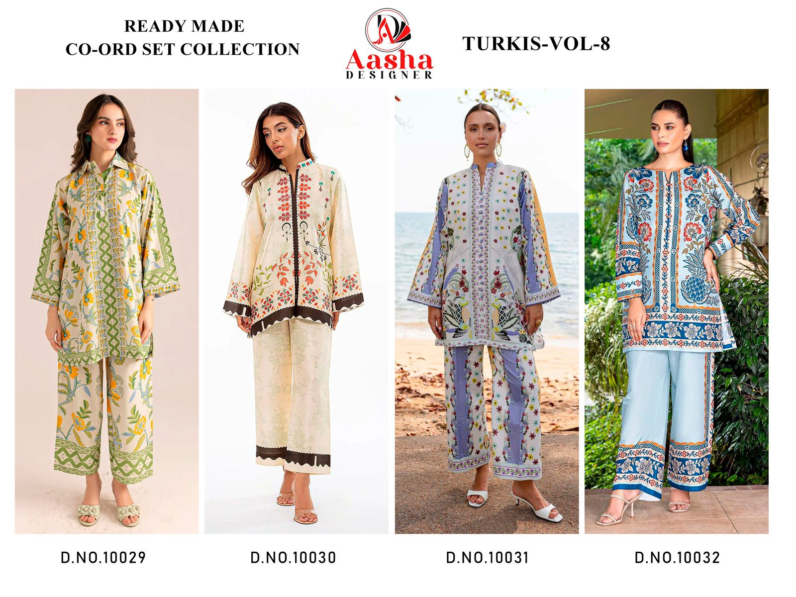 Turkis Vol 8 Karachi Aasha Designer Satin Co Ord Set Wholesaler