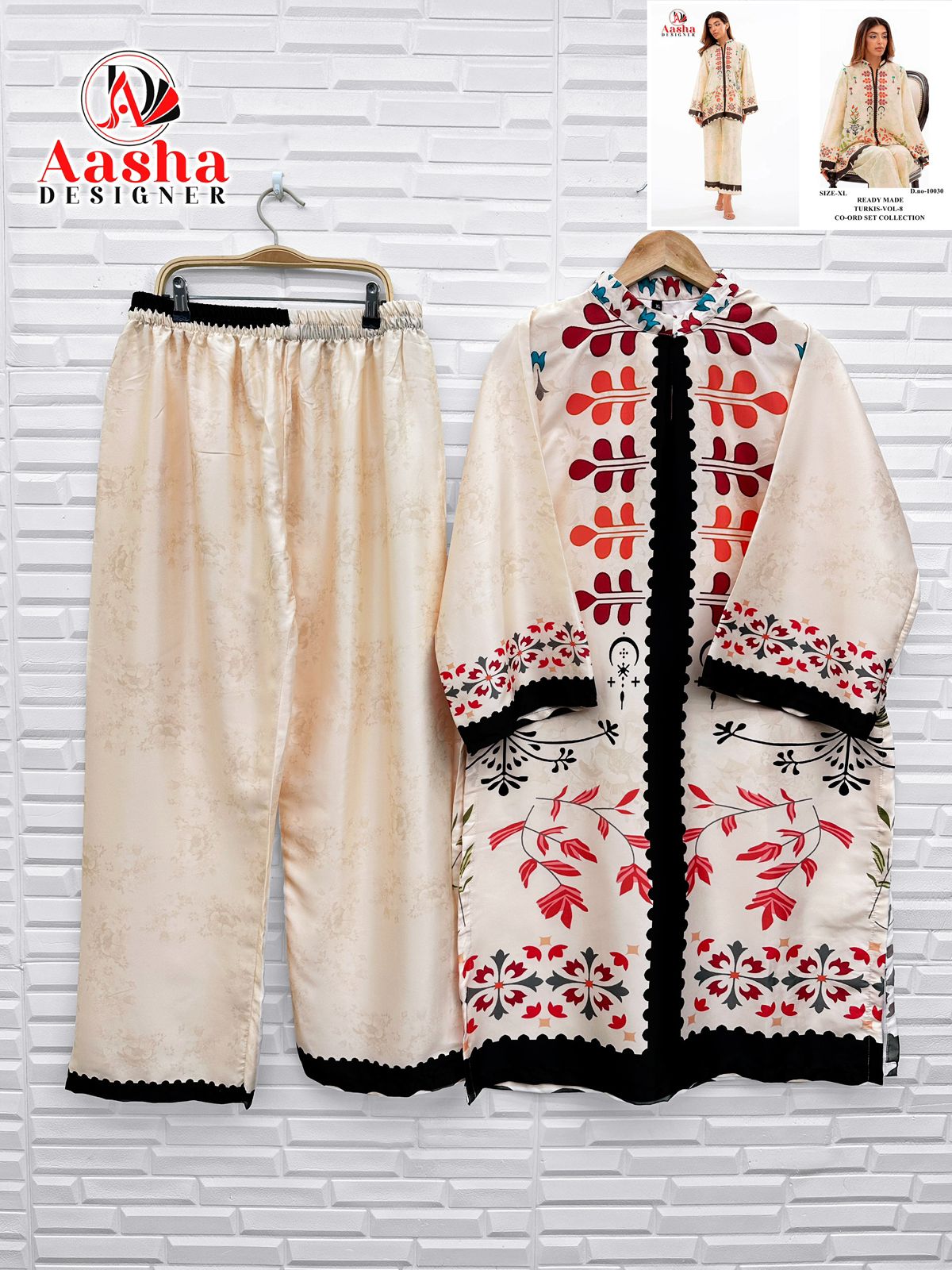 Turkis Vol 8 Karachi Aasha Designer Satin Co Ord Set Wholesaler