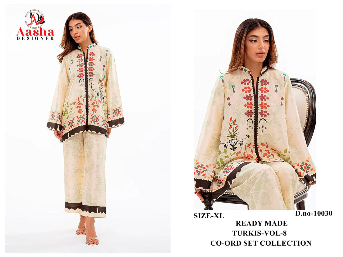 Turkis Vol 8 Karachi Aasha Designer Satin Co Ord Set Wholesaler