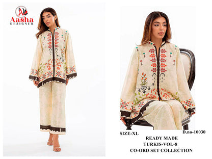 Turkis Vol 8 Karachi Aasha Designer Satin Co Ord Set Wholesaler