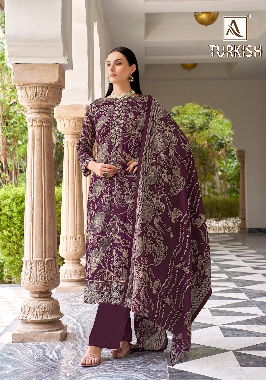 Turkish Alok Pure Viscose Karachi Salwar Suits Wholesaler Gujarat