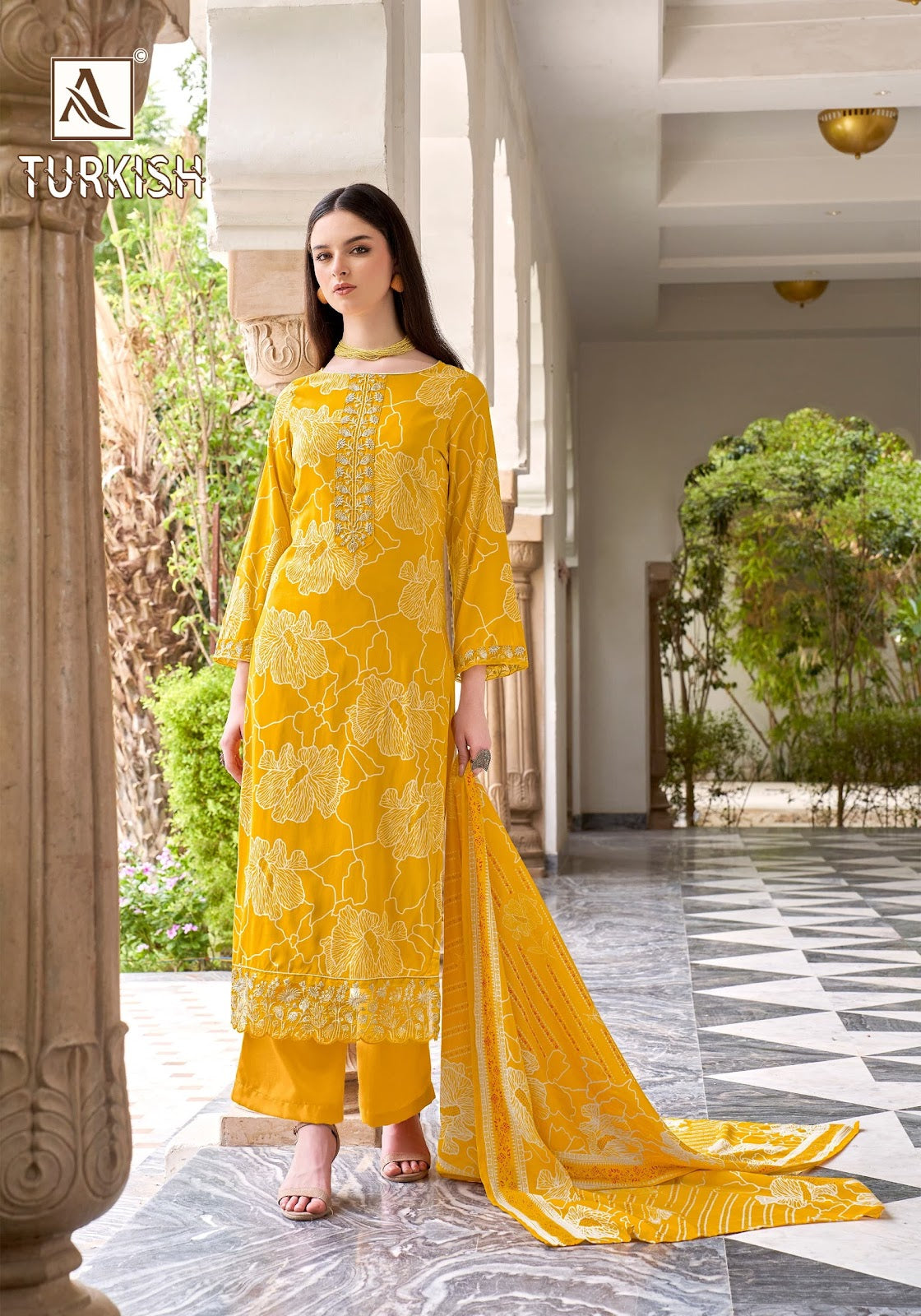 Turkish Alok Pure Viscose Karachi Salwar Suits Wholesaler Gujarat