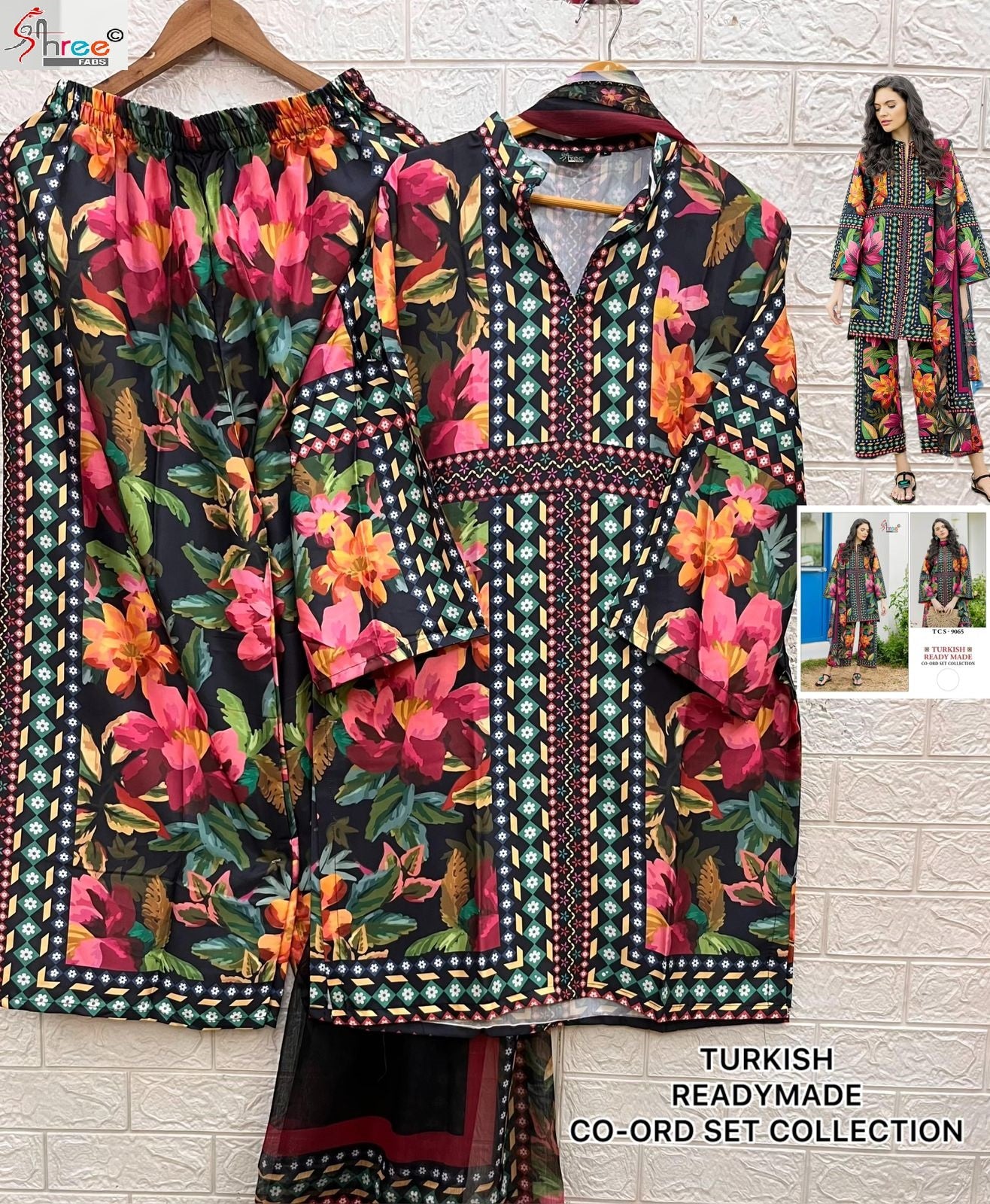 Turkish Co Ord Set Shree Fabs Satin Karachi Readymade Suits Wholesaler Gujarat