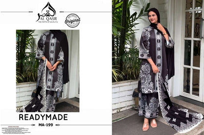 Turkish Design Ma 199 Al Qasr Satin Karachi Readymade Suits Exporter Gujarat