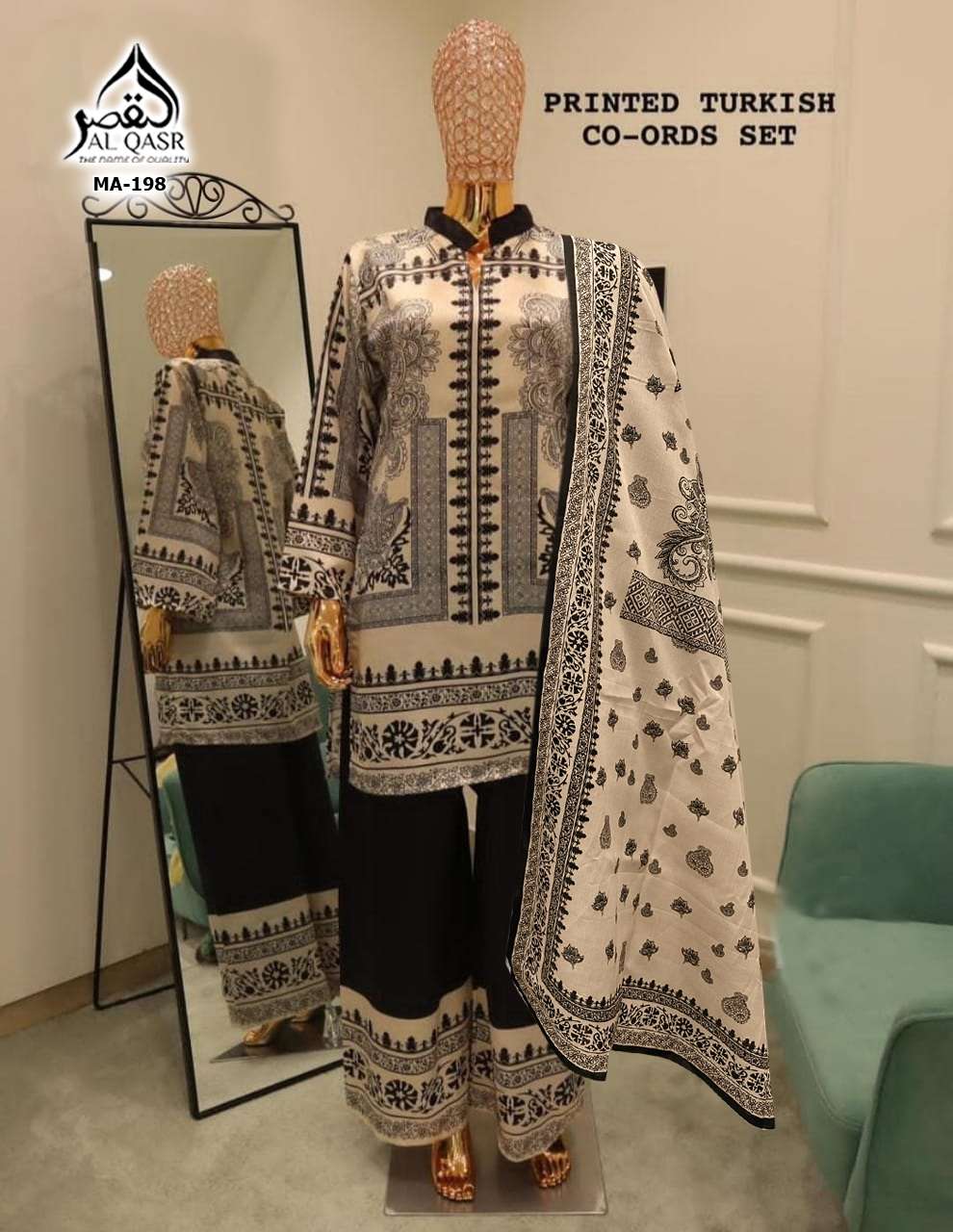 Turkish Design Ma 199 Al Qasr Satin Karachi Readymade Suits Exporter Gujarat