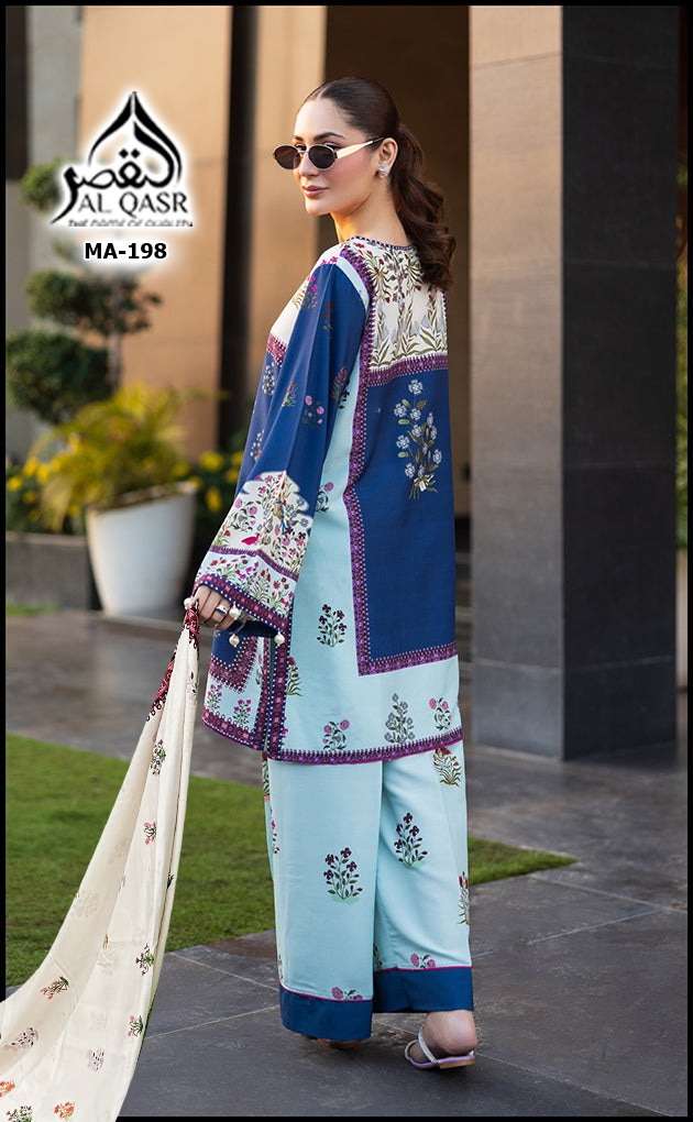 Turkish Design Ma 199 Al Qasr Satin Karachi Readymade Suits Exporter Gujarat