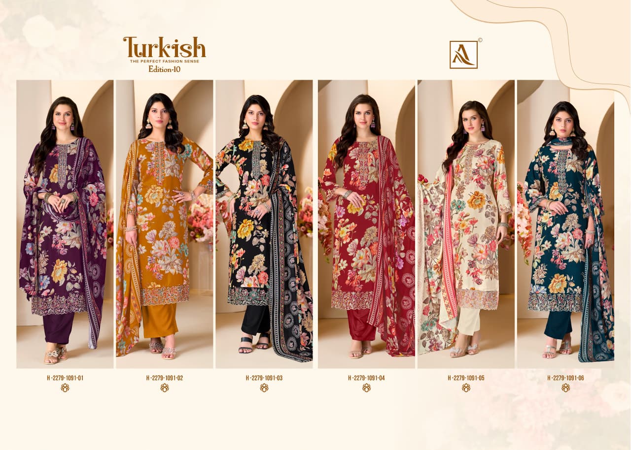 Turkish Edition 10 Alok Viscose Reyon Karachi Salwar Suits Wholesaler Gujarat