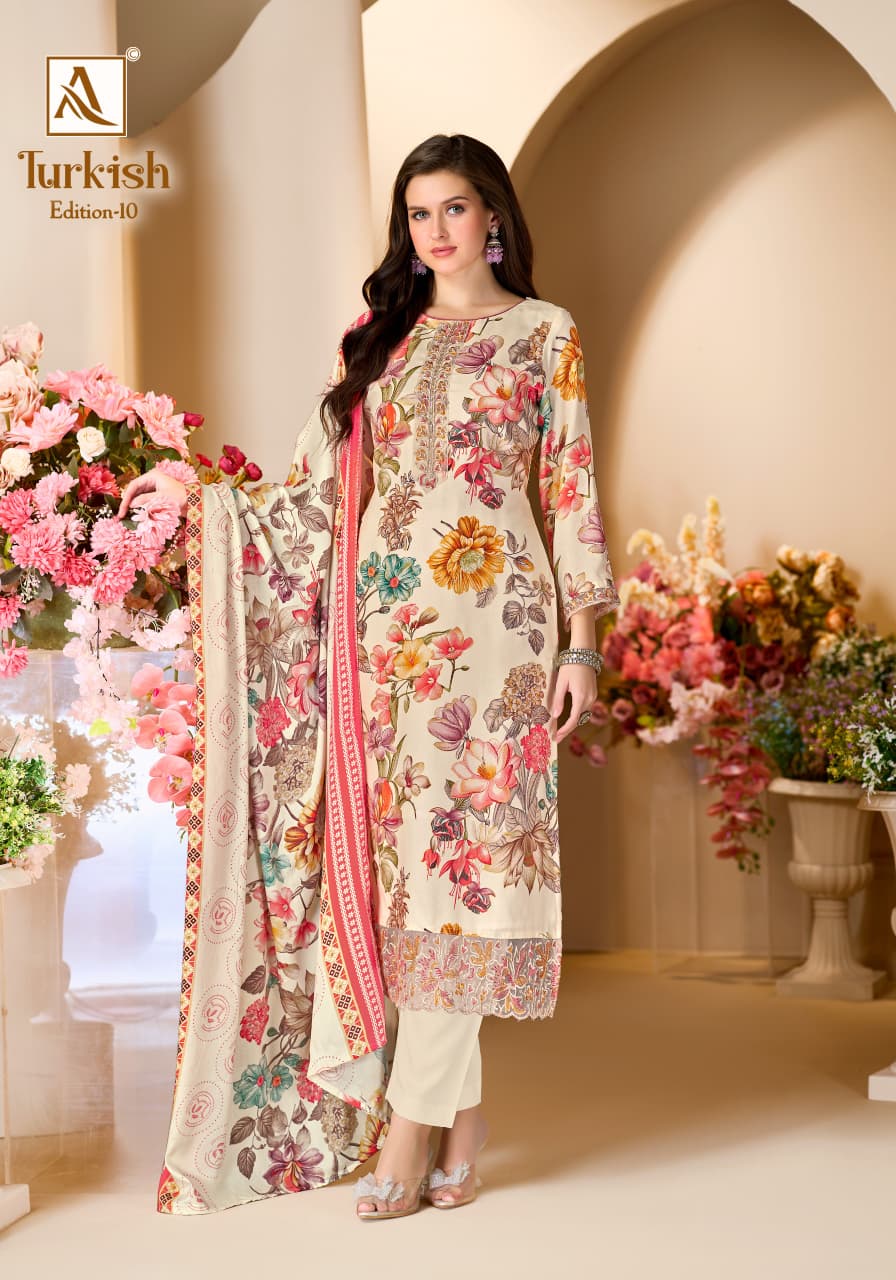 Turkish Edition 10 Alok Viscose Reyon Karachi Salwar Suits Wholesaler Gujarat