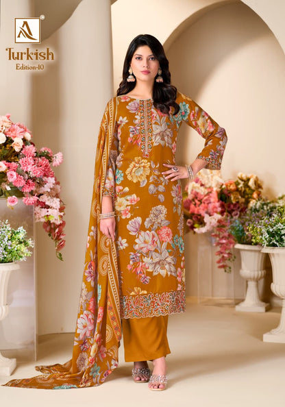 Turkish Edition 10 Alok Viscose Reyon Karachi Salwar Suits Wholesaler Gujarat