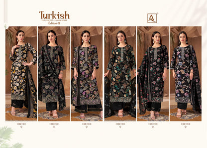 Turkish Edition 12 Alok Viscose Reyon Karachi Salwar Suits Wholesale Price