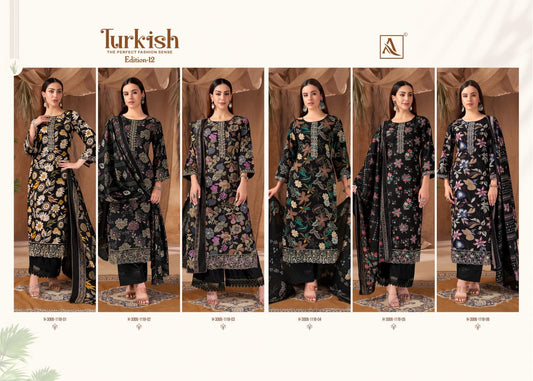 Turkish Edition 12 Alok Viscose Reyon Karachi Salwar Suits Wholesale Price