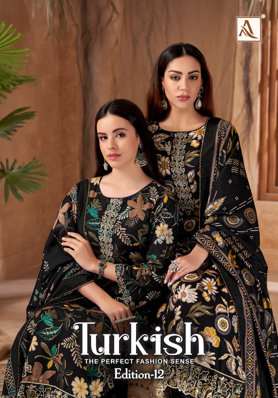 Turkish Edition 12 Alok Viscose Reyon Karachi Salwar Suits Wholesale Price