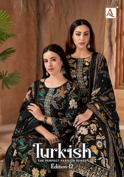 Turkish Edition 12 Alok Viscose Reyon Karachi Salwar Suits Wholesale Price