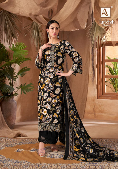 Turkish Edition 12 Alok Viscose Reyon Karachi Salwar Suits Wholesale Price