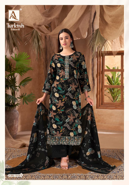 Turkish Edition 12 Alok Viscose Reyon Karachi Salwar Suits Wholesale Price