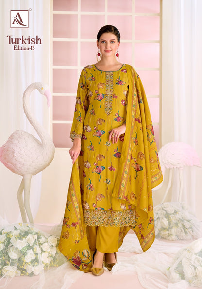 Turkish Edition 13 Alok Viscose Reyon Karachi Salwar Suits Manufacturer India