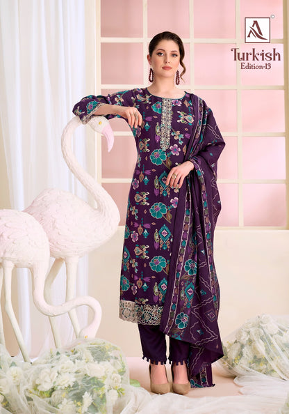 Turkish Edition 13 Alok Viscose Reyon Karachi Salwar Suits Manufacturer India