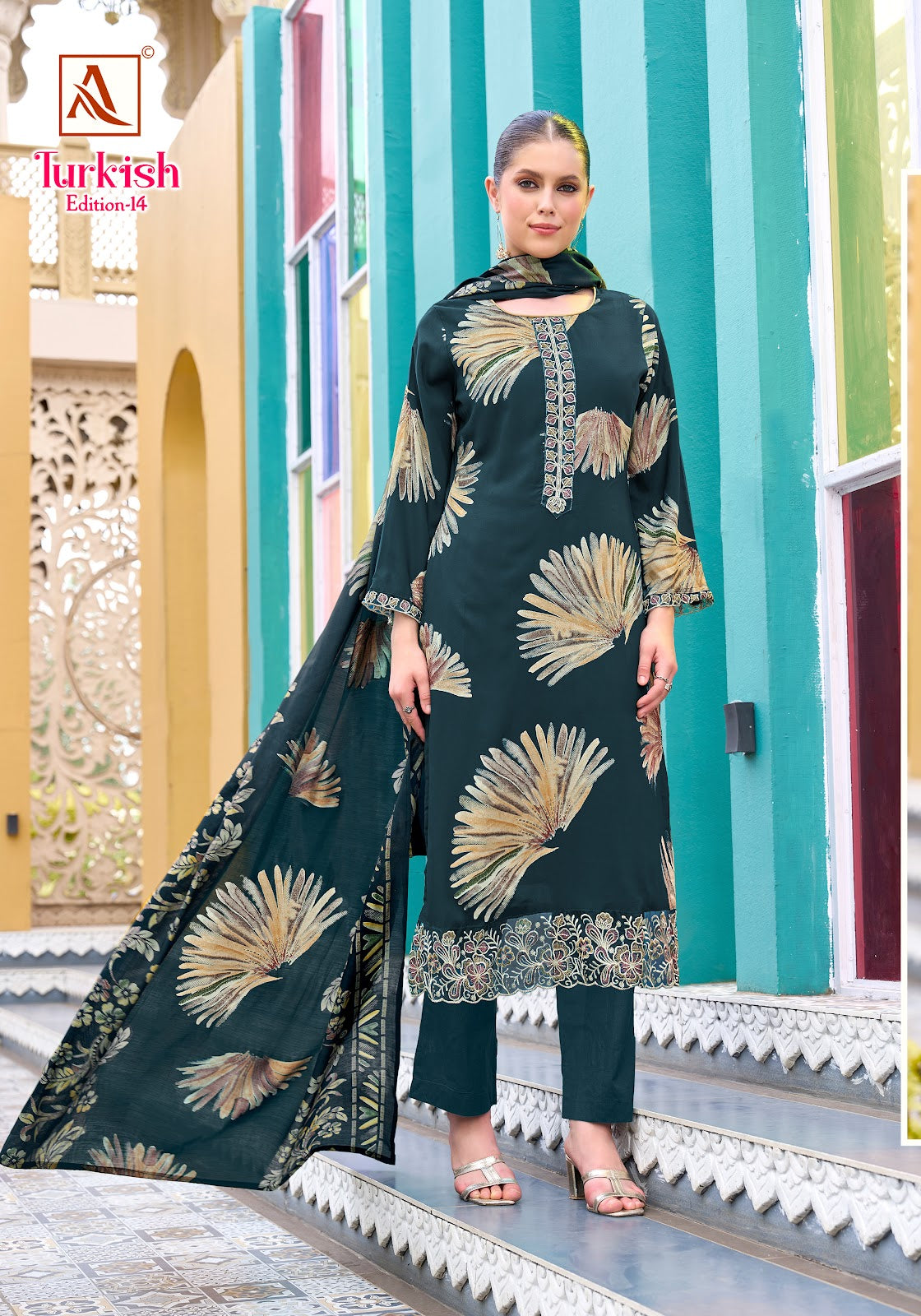 Turkish Edition 14 Alok Viscose Reyon Karachi Salwar Suits Manufacturer Ahmedabad