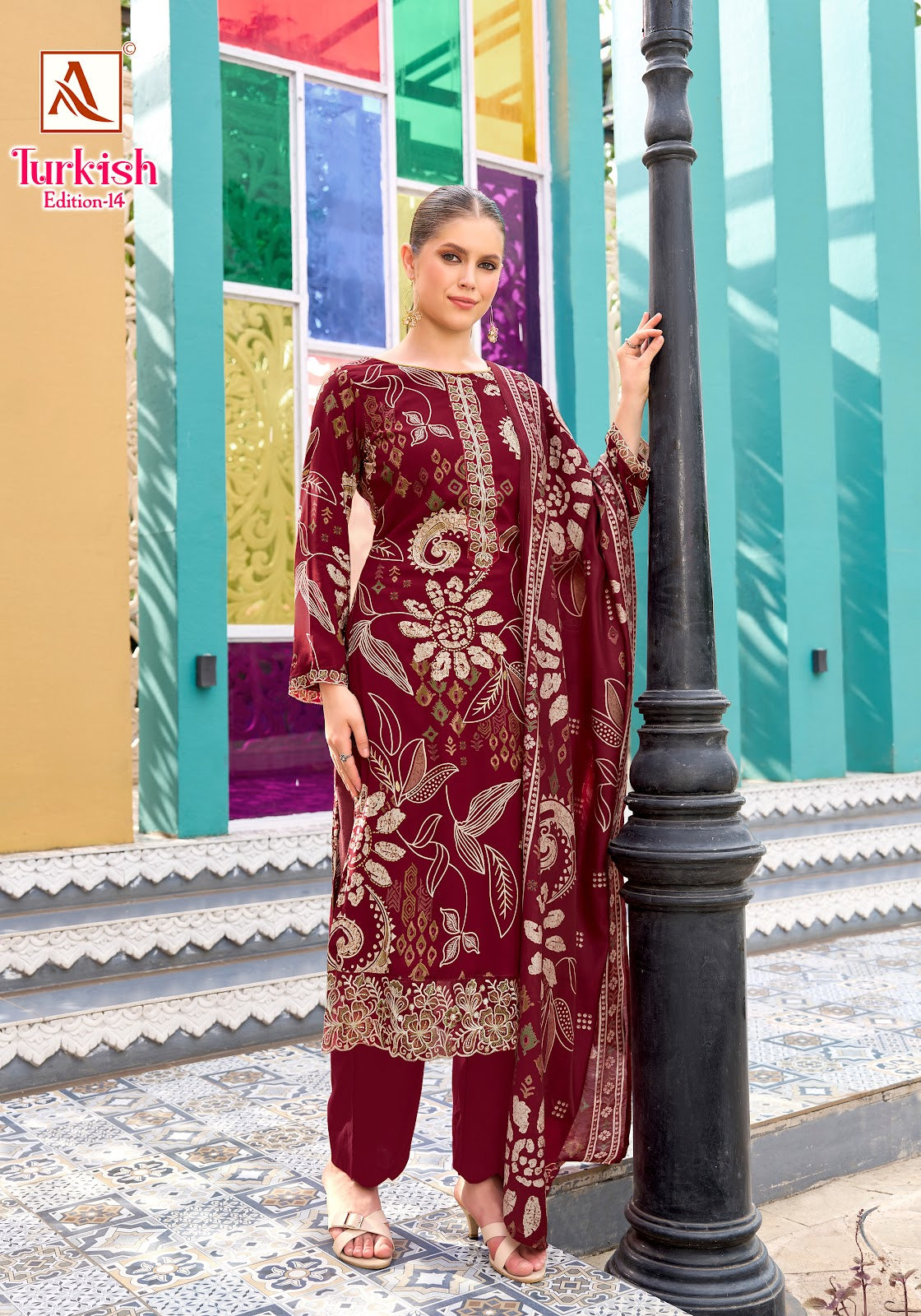 Turkish Edition 14 Alok Viscose Reyon Karachi Salwar Suits Manufacturer Ahmedabad