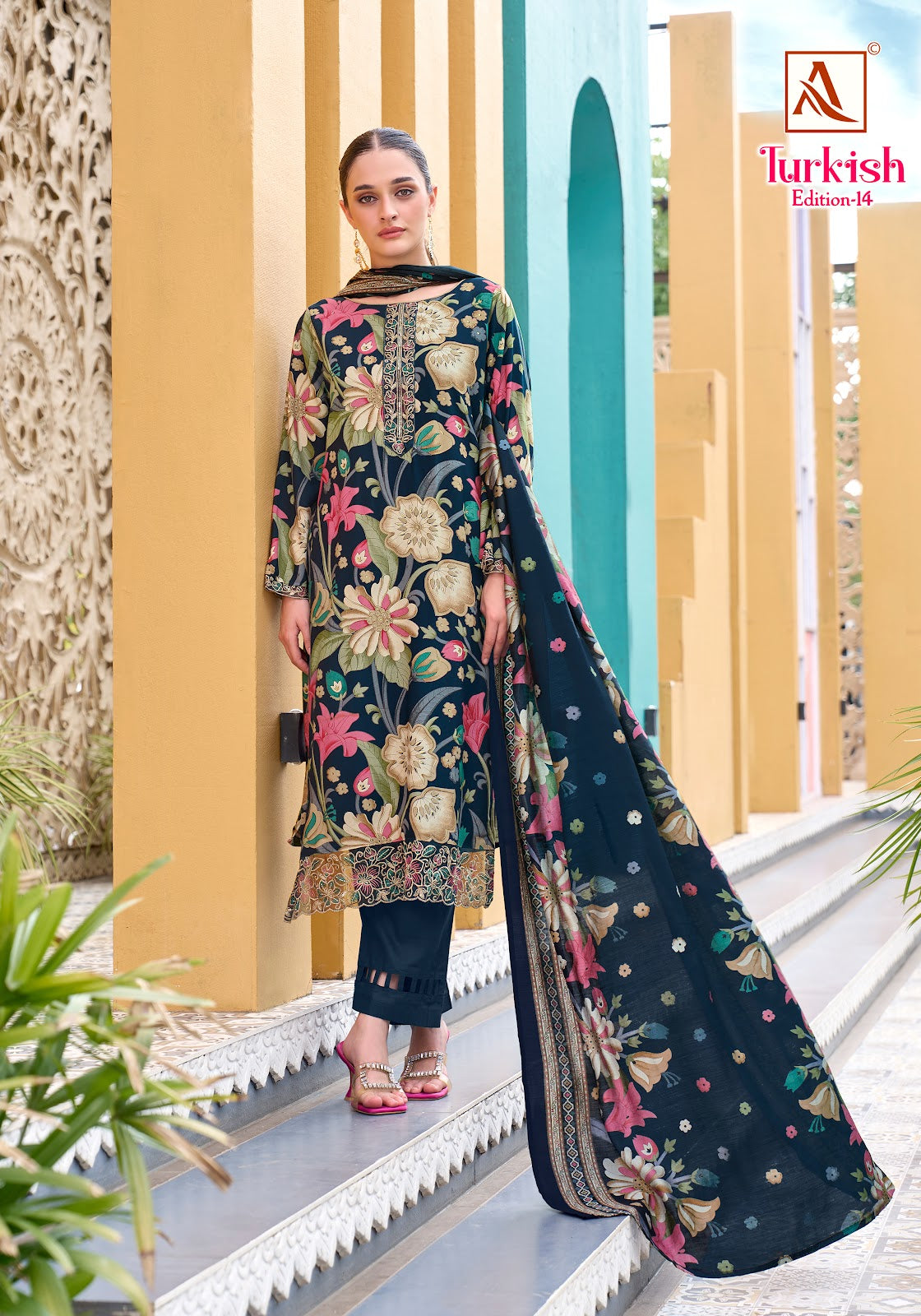 Turkish Edition 14 Alok Viscose Reyon Karachi Salwar Suits Manufacturer Ahmedabad