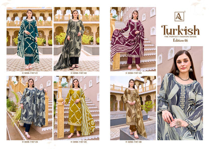 Turkish Edition 16 Alok Viscose Reyon Karachi Salwar Suits Wholesale Price