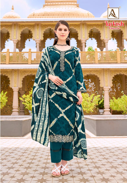 Turkish Edition 16 Alok Viscose Reyon Karachi Salwar Suits Wholesale Price