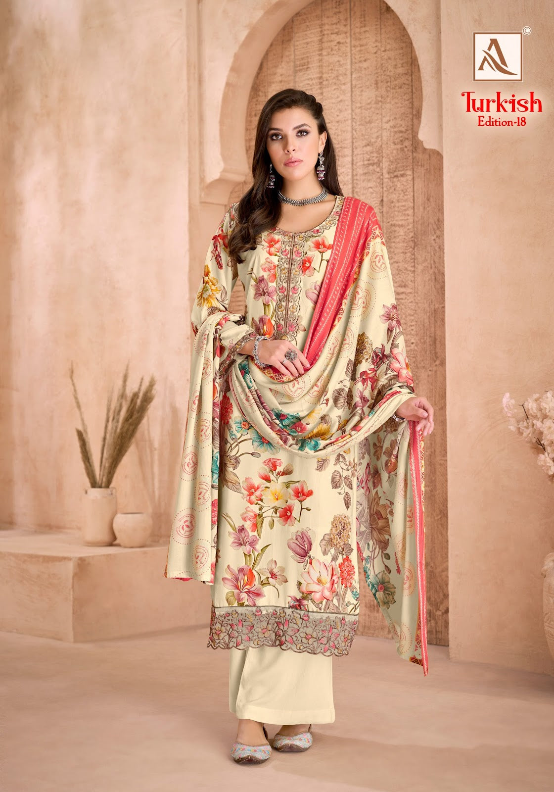 Turkish Edition 18 Alok Viscose Reyon Karachi Salwar Suits Exporter India