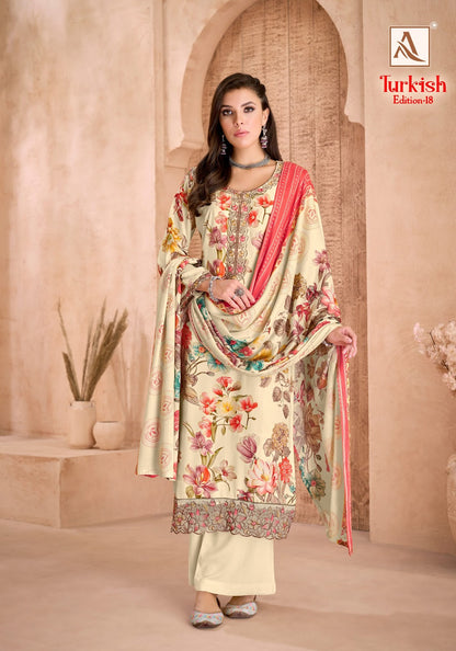 Turkish Edition 18 Alok Viscose Reyon Karachi Salwar Suits Exporter India