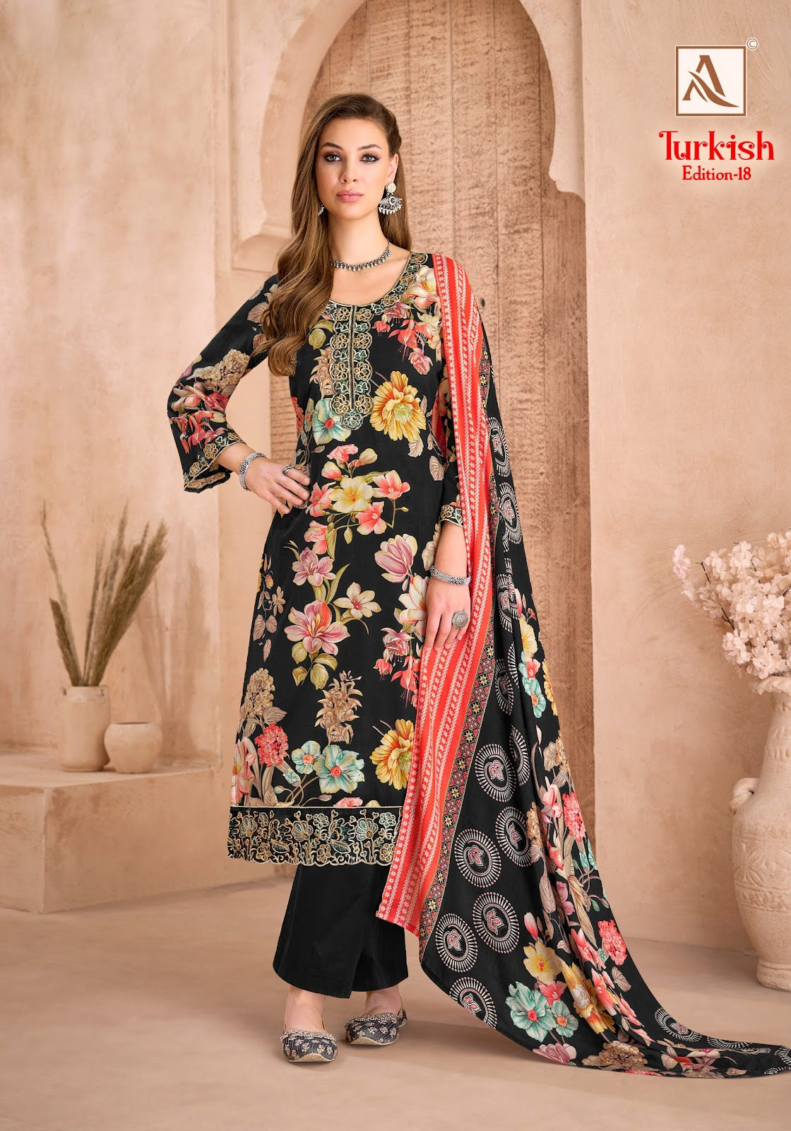 Turkish Edition 18 Alok Viscose Reyon Karachi Salwar Suits Exporter India