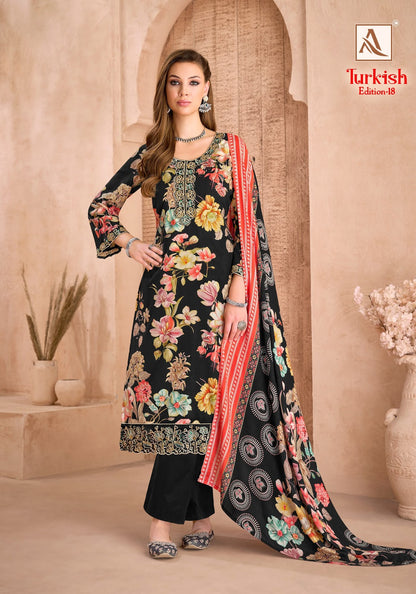 Turkish Edition 18 Alok Viscose Reyon Karachi Salwar Suits Exporter India