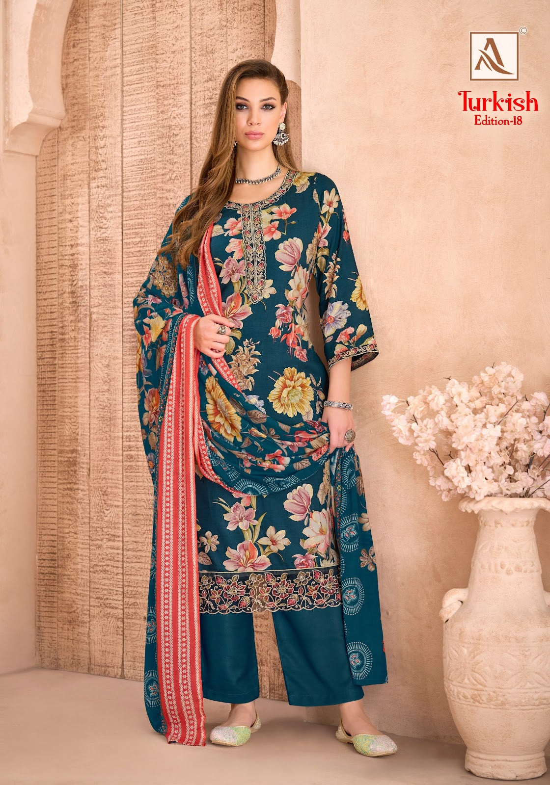 Turkish Edition 18 Alok Viscose Reyon Karachi Salwar Suits Exporter India