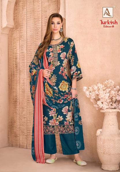 Turkish Edition 18 Alok Viscose Reyon Karachi Salwar Suits Exporter India