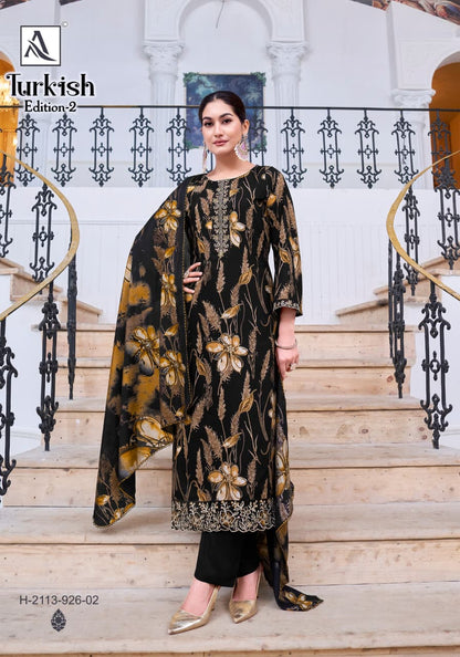 Turkish Edition 2 Alok Viscose Reyon Karachi Salwar Suits Wholesale Rate