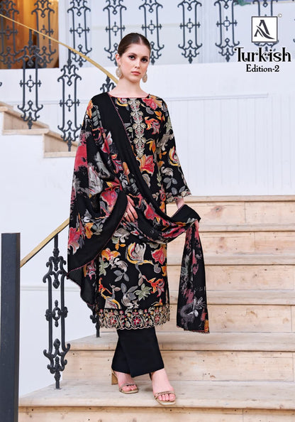 Turkish Edition 2 Alok Viscose Reyon Karachi Salwar Suits Wholesale Rate