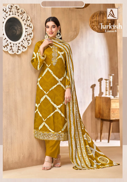 Turkish Edition 4 Alok Viscose Reyon Karachi Salwar Suits Wholesaler Gujarat